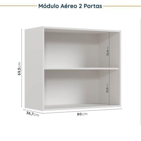 Imagem de Cozinha Modulada 4 Peças sem Tampo sem Rodapé 2 Aéreos e 2 Balcões Ipanema CabeCasa MadeiraMadeira