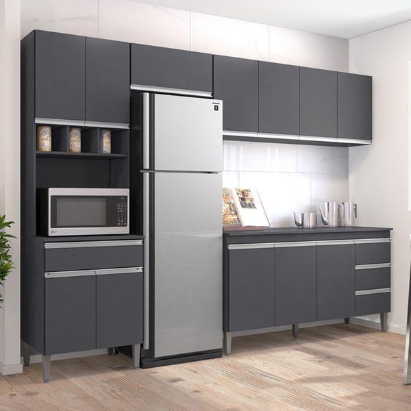 Imagem de Cozinha Modulada 5 Peças 281 cm Andreia Cinza REAJL