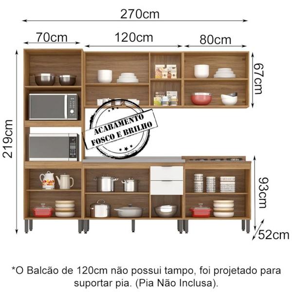 Imagem de Cozinha Modulada 5 Peças FHR001 Amendola Branco Demobile