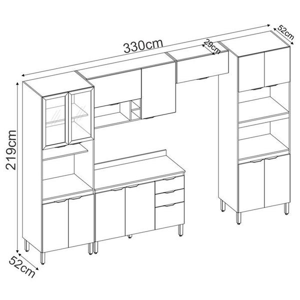 Imagem de Cozinha Modulada 5 Peças FI0001 Avena Grafito Demobile