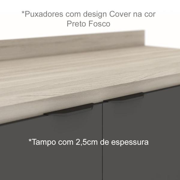 Cozinha Modulada 5 Peças FRCZ1 Avena Grafito Demobile - Demóbile Imagem de Cozinha Modulada 5 Peças FRCZ1 Avena Grafito Demobile