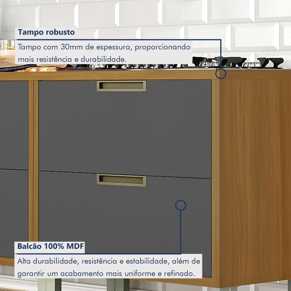 Imagem de Cozinha Modulada 5 Peças Ripado Imperatriz 100% Mdf