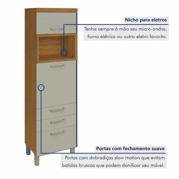 Imagem de Cozinha Modulada 5 Peças Ripado Princesa 100% Mdf