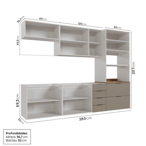 Imagem de Cozinha Modulada 5 Peças sem Tampo sem Rodapé Ipanema CabeCasa MadeiraMadeira