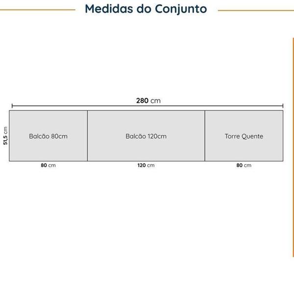 Imagem de Cozinha Modulada 5 Peças sem Tampo sem Rodapé Ipanema CabeCasa MadeiraMadeira