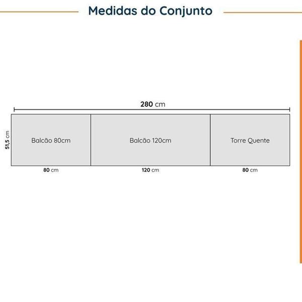 Imagem de Cozinha Modulada 5 Peças sem Tampo sem Rodapé Ipanema CabeCasa MadeiraMadeira