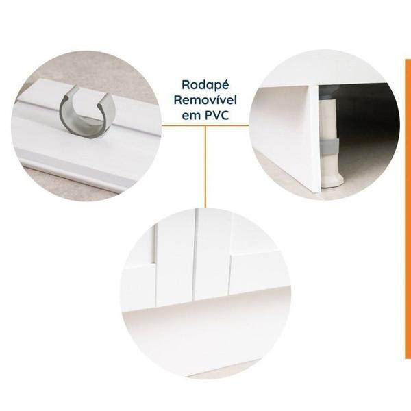 Cozinha Modulada 6 Peças 3 Armários Aéreos e Nichos, 3 Balcões Cabecasa Madeiramadeira Branco Imagem de Cozinha Modulada 6 Peças 3 Armários Aéreos e Nichos, 3 Balcões Cabecasa Madeiramadeira Branco