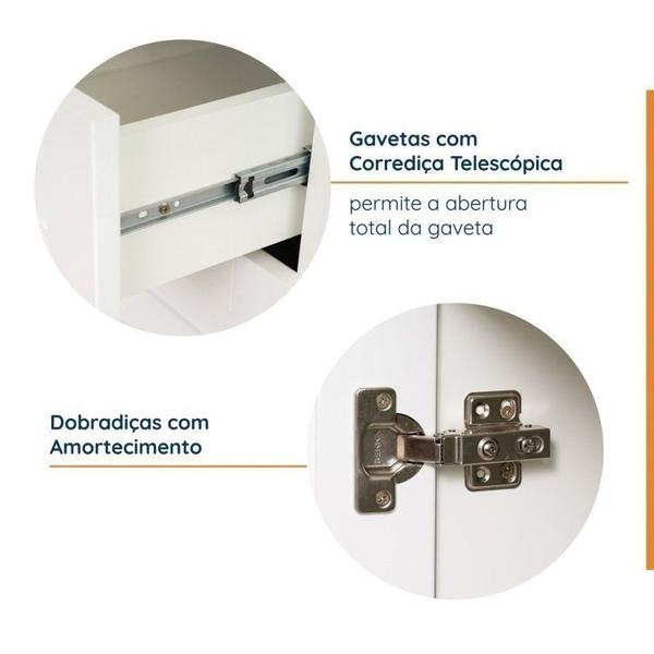 Imagem de Cozinha Modulada 6 Peças 3 Armários Aéreos e Nichos, 3 Balcões Cabecasa Madeiramadeira Branco