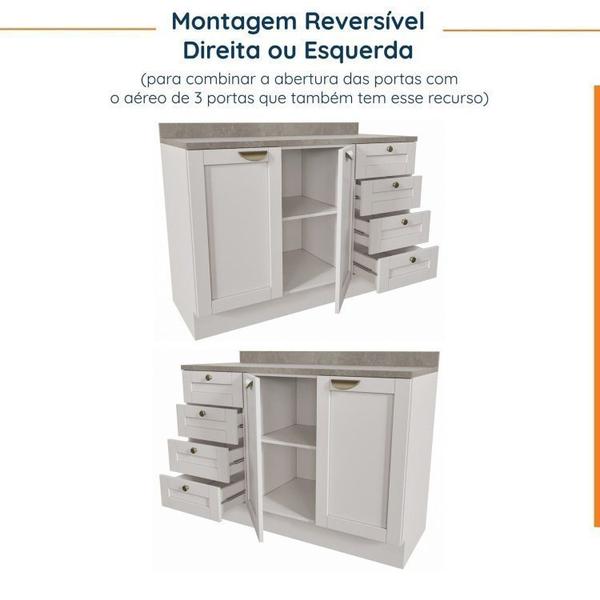 Cozinha Modulada 6 Peças 3 Armários Aéreos e Nichos, 3 Balcões Cabecasa Madeiramadeira Branco Imagem de Cozinha Modulada 6 Peças 3 Armários Aéreos e Nichos, 3 Balcões Cabecasa Madeiramadeira Branco