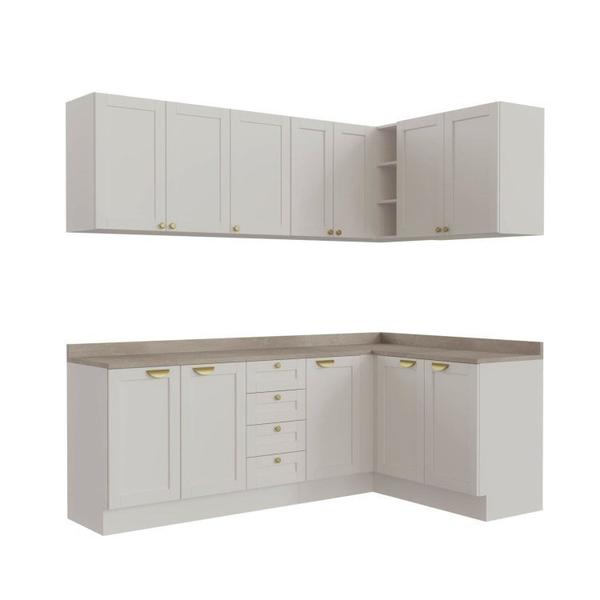 Cozinha Modulada 6 Peças 3 Armários Aéreos e Nichos, 3 Balcões Cabecasa Madeiramadeira Branco Imagem de Cozinha Modulada 6 Peças 3 Armários Aéreos e Nichos, 3 Balcões Cabecasa Madeiramadeira Branco