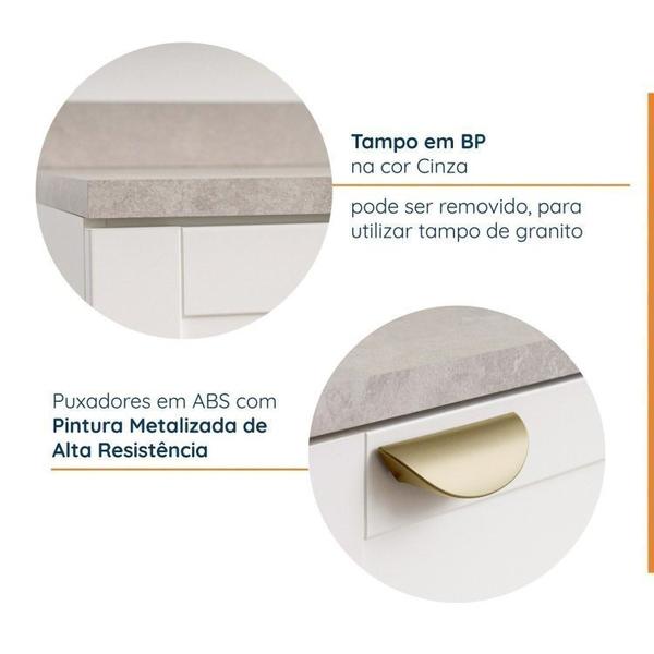 Cozinha Modulada 6 Peças 3 Armários Aéreos e Nichos, 3 Balcões Cabecasa Madeiramadeira Branco Imagem de Cozinha Modulada 6 Peças 3 Armários Aéreos e Nichos, 3 Balcões Cabecasa Madeiramadeira Branco