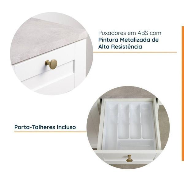 Cozinha Modulada 6 Peças 3 Armários Aéreos e Nichos, 3 Balcões Cabecasa Madeiramadeira Branco Imagem de Cozinha Modulada 6 Peças 3 Armários Aéreos e Nichos, 3 Balcões Cabecasa Madeiramadeira Branco