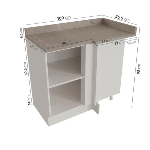 Imagem de Cozinha Modulada 6 Peças 3 Armários Aéreos e Nichos, 3 Balcões Cabecasa Madeiramadeira Branco