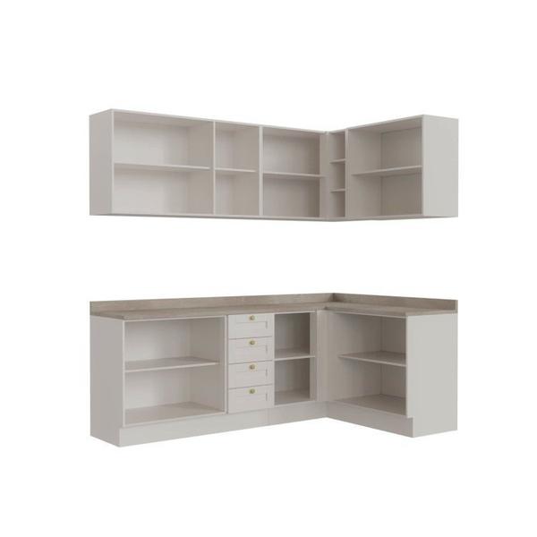 Cozinha Modulada 6 Peças 3 Armários Aéreos e Nichos, 3 Balcões Cabecasa Madeiramadeira Branco Imagem de Cozinha Modulada 6 Peças 3 Armários Aéreos e Nichos, 3 Balcões Cabecasa Madeiramadeira Branco