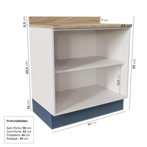 Imagem de Cozinha Modulada 6 Peças com Tampo 3 Aéreos 3 Balcões Arizona CabeCasa MadeiraMadeira