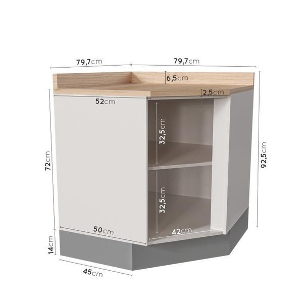 Imagem de Cozinha Modulada 6 Peças com Tampo 3 Aéreos 6 Portas e 3 Balcões Arizona CabeCasa MadeiraMadeira