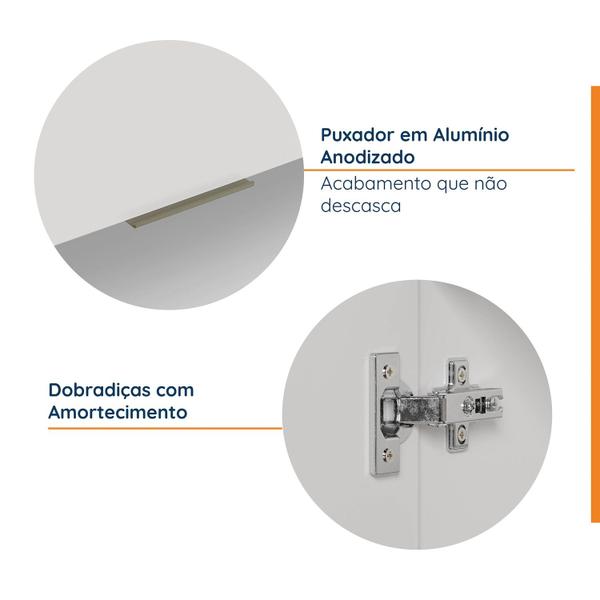 Imagem de Cozinha Modulada 6 Peças com Tampo 3 Aéreos 6 Portas e 3 Balcões Ipanema CabeCasa MadeiraMadeira