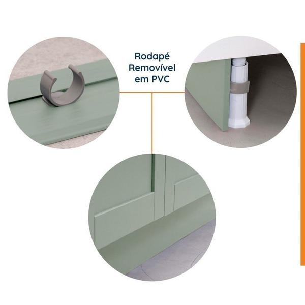 Imagem de Cozinha Modulada 6 Peças com Tampo, Portas de Vidro e Balcão de Embutir Cabecasa Madeiramadeira