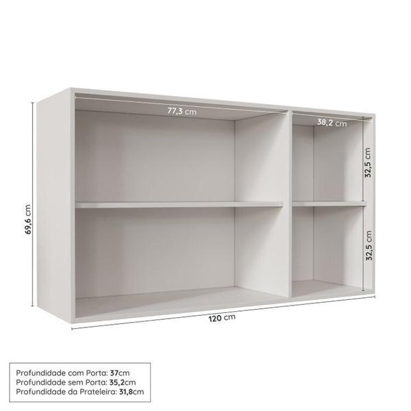 Imagem de Cozinha Modulada 6 Peças sem Tampo 3 Aéreos 3 Balcões Arizona Cabecasa Madeiramadeira Menta