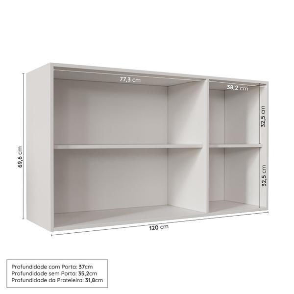 Imagem de Cozinha Modulada 6 Peças sem Tampo 3 Aéreos 6 Portas e 3 Balcões Arizona CabeCasa MadeiraMadeira