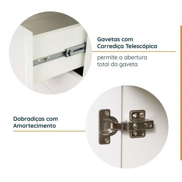 Imagem de Cozinha Modulada 6 Peças sem Tampo 3 Armários Aéreos e Nichos, 3 Balcões Cabecasa Madeiramadeira Branco