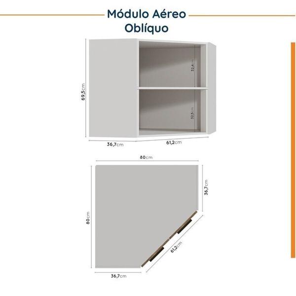 Imagem de Cozinha Modulada 6 Peças sem Tampo com Rodapé 3 Aéreos e 3 Balcões Ipanema Cabecasa Madeiramadeira