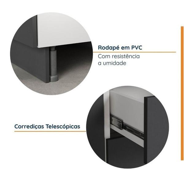 Imagem de Cozinha Modulada 6 Peças sem Tampo com Rodapé 3 Aéreos e 3 Balcões Ipanema Cabecasa Madeiramadeira