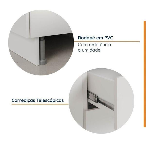 Imagem de Cozinha Modulada 6 Peças sem Tampo com Rodapé 3 Aéreos e 3 Balcões Ipanema Cabecasa Madeiramadeira