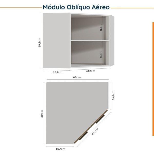 Imagem de Cozinha Modulada 6 Peças sem Tampo sem Rodapé 3 Aéreos e 3 Balcões Ipanema Cabecasa Madeiramadeira