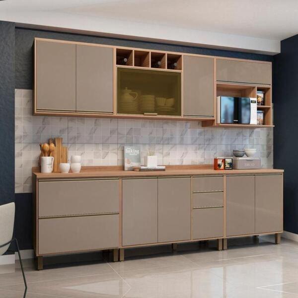 Cozinha Modulada 6 Peças Sem Tampo Yara Luciane Vanilla Grafite - LUCIANE MÓVEIS Imagem de Cozinha Modulada 6 Peças Sem Tampo Yara Luciane Vanilla Grafite