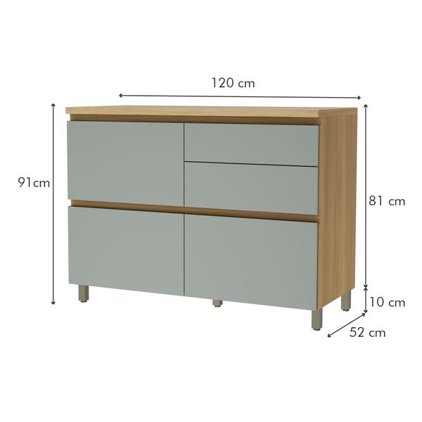 Imagem de Cozinha Modulada 7 Peças Com 3 Armários Aéreos Ripado 3 Balcões 1 Paneleiro  100% Mdf Rainha