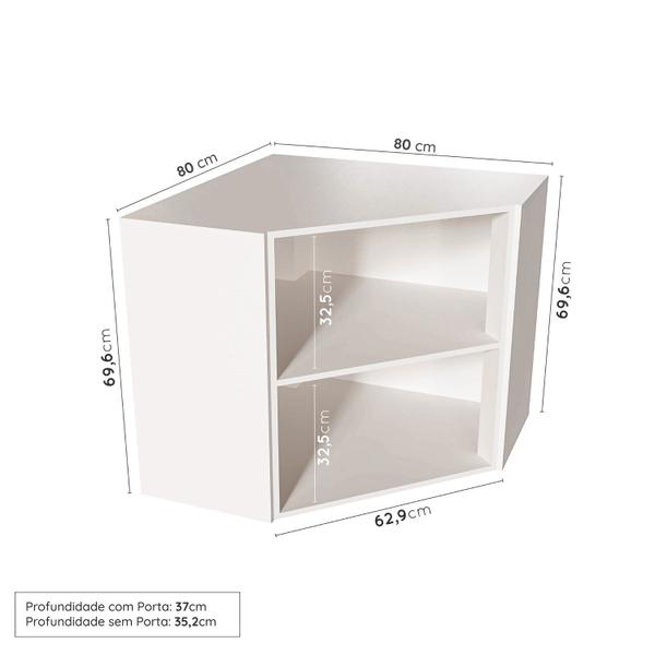 Imagem de Cozinha Modulada 7 Peças com Tampo 3 Aéreos 3 Balcões e Torre Quente Arizona CabeCasa MadeiraMadeira