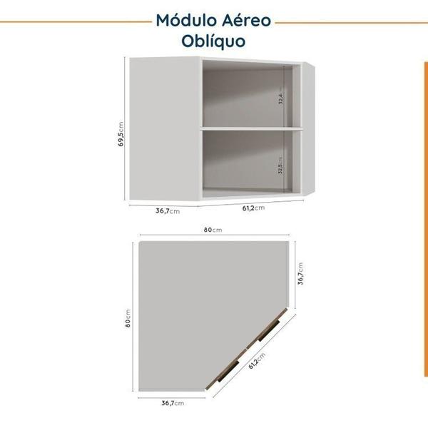 Imagem de Cozinha Modulada 7 Peças com Tampo e Rodapé Ipanema Cabecasa Madeiramadeira