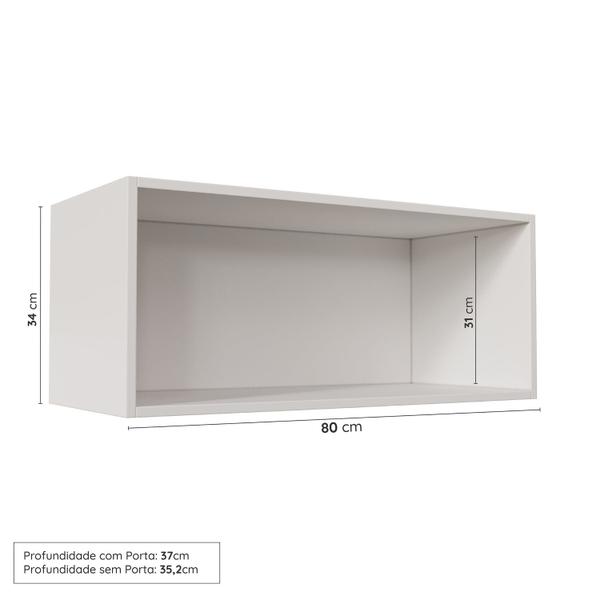 Imagem de Cozinha Modulada 7 Peças sem Tampo 3 Aéreos 3 Balcões e Torre Quente Arizona CabeCasa MadeiraMadeira