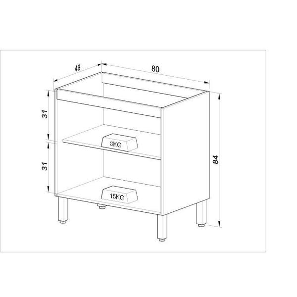 Imagem de Cozinha Modulada 7 Peças Tampo Aéreo 3 Portas Balcão Paneleiro Cambará Quiditá