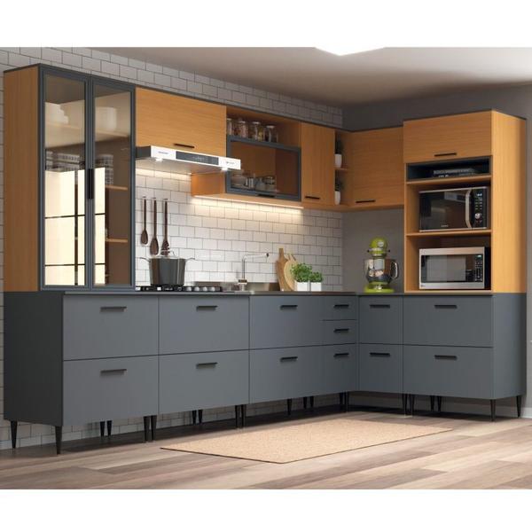 Cozinha Modulada 8 Peças 18 Portas e 2 Gavetas Bárbara Moveis Sul Imagem de Cozinha Modulada 8 Peças 18 Portas e 2 Gavetas Bárbara Moveis Sul