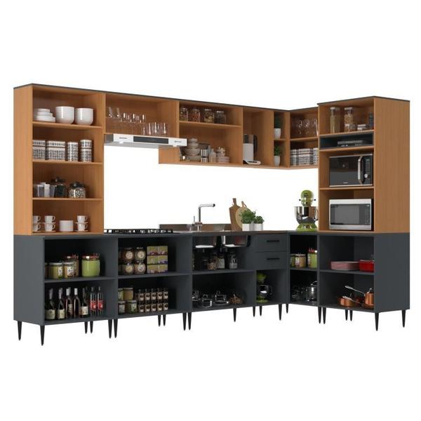 Cozinha Modulada 8 Peças 18 Portas e 2 Gavetas Bárbara Moveis Sul Imagem de Cozinha Modulada 8 Peças 18 Portas e 2 Gavetas Bárbara Moveis Sul