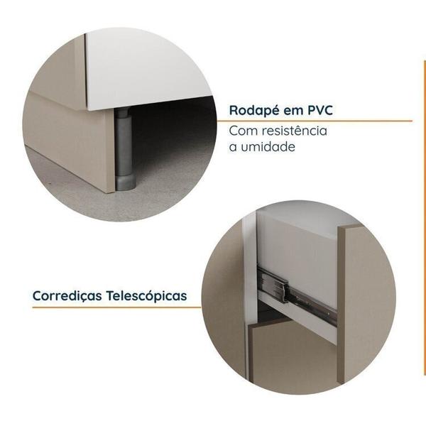 Imagem de Cozinha Modulada 8 Peças com Tampo com Rodapé 4 Aéreos e 4 Balcões Ipanema CabeCasa MadeiraMadeira