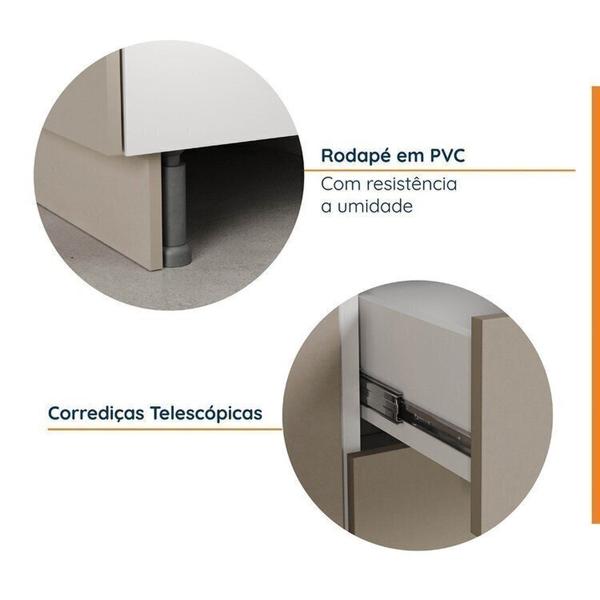 Imagem de Cozinha Modulada 8 Peças sem Tampo com Rodapé 4 Aéreos e 4 Balcões Ipanema Cabecasa Madeiramadeira