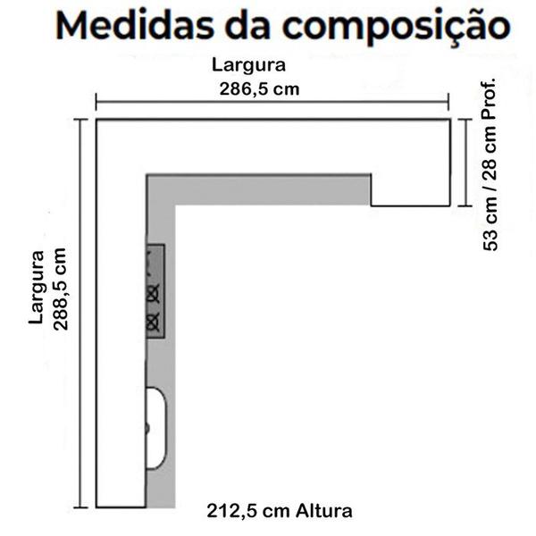 Imagem de Cozinha Modulada 9 Peças 17018 Freijo Off White Cristal Nicioli