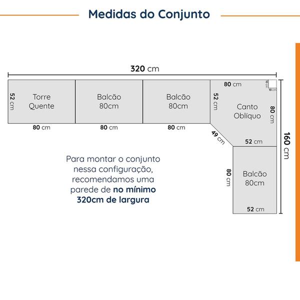 Cozinha Modulada 9 Peças com Tampo 1 Torre 4 Aéreos 4 Balcões Arizona Cabecasa Madeiramadeira Imagem de Cozinha Modulada 9 Peças com Tampo 1 Torre 4 Aéreos 4 Balcões Arizona Cabecasa Madeiramadeira