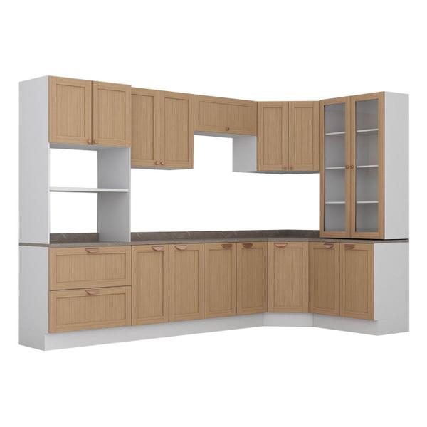 Cozinha Modulada 9 Peças com Tampo 1 Torre 4 Aéreos 4 Balcões Arizona Cabecasa Madeiramadeira Imagem de Cozinha Modulada 9 Peças com Tampo 1 Torre 4 Aéreos 4 Balcões Arizona Cabecasa Madeiramadeira