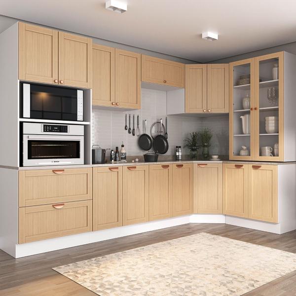 Cozinha Modulada 9 Peças com Tampo 1 Torre 4 Aéreos 4 Balcões Arizona Cabecasa Madeiramadeira Imagem de Cozinha Modulada 9 Peças com Tampo 1 Torre 4 Aéreos 4 Balcões Arizona Cabecasa Madeiramadeira