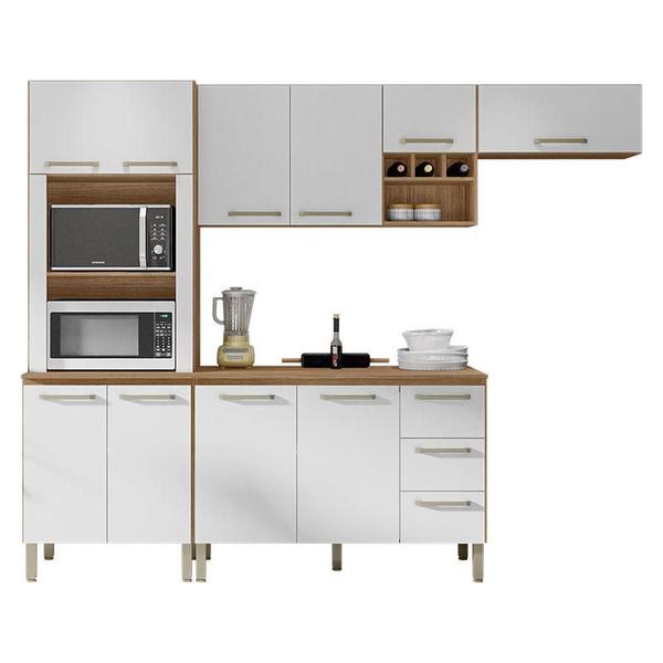 Imagem de Cozinha Modulada Ambiente Ametista Composição 5 Freijó Supremo - Kits Paraná