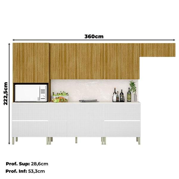 Cozinha Modulada Ambiente Art 8 Peças Freijó Ártico Riscatto Kits Paraná Imagem de Cozinha Modulada Ambiente Art 8 Peças Freijó Ártico Riscatto Kits Paraná