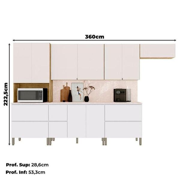 Imagem de Cozinha Modulada Ambiente Art 8 Peças Freijó ártico Soft - Kits Paraná