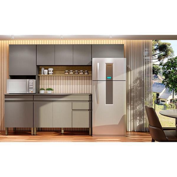 Imagem de Cozinha Modulada Ambiente Line Composição 8 Gris Freijó - Kits Paraná