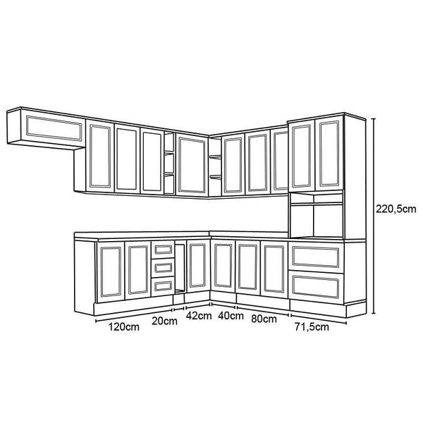 Cozinha Modulada Americana 18 Branco - Henn Imagem de Cozinha Modulada Americana 18 Branco - Henn