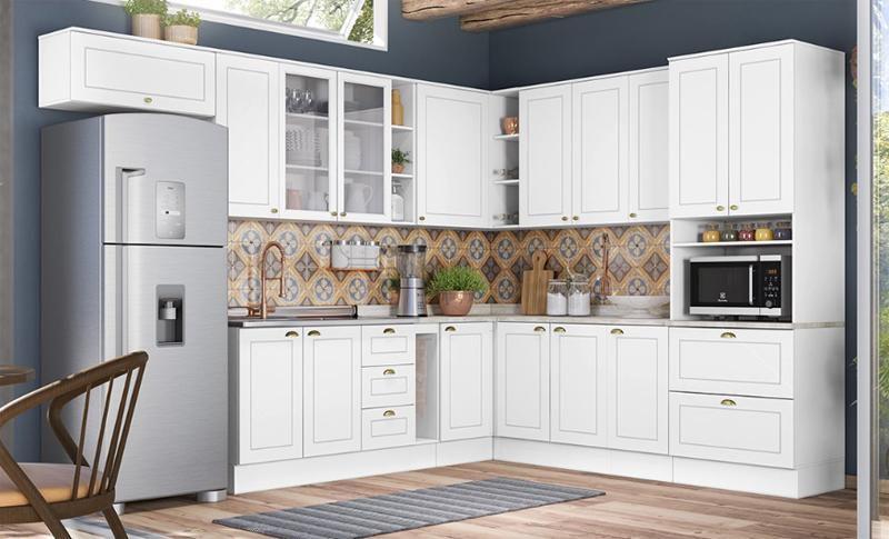 Cozinha Modulada Americana 18 Branco - Henn Imagem de Cozinha Modulada Americana 18 Branco - Henn