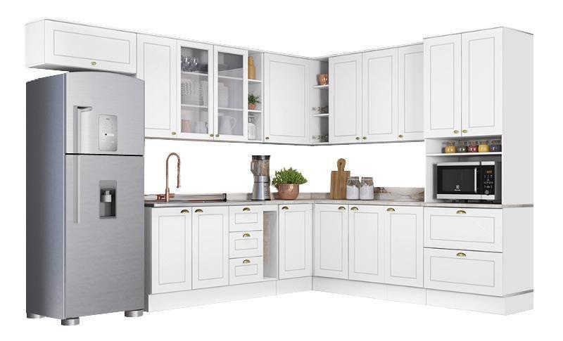Cozinha Modulada Americana 18 Branco - Henn Imagem de Cozinha Modulada Americana 18 Branco - Henn
